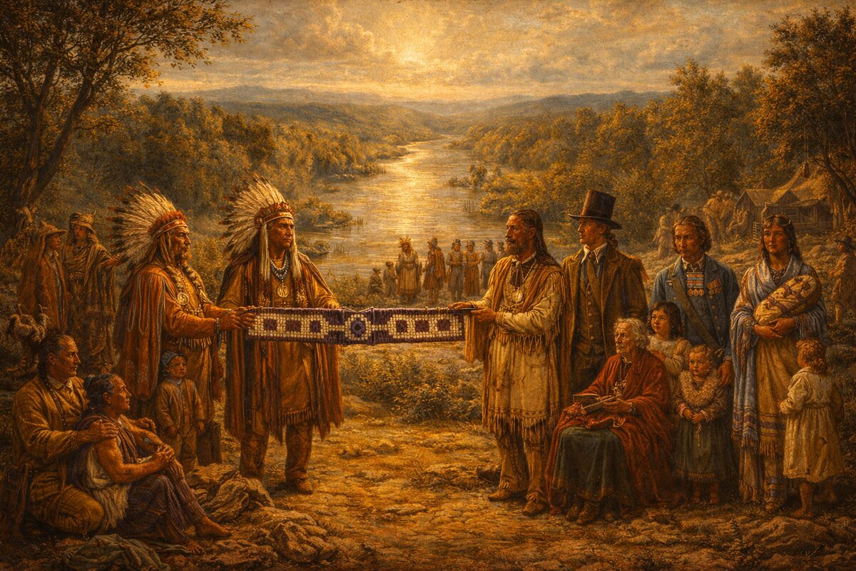 Grand River winding through southern Ontario representing Six Nations tobacco heritage