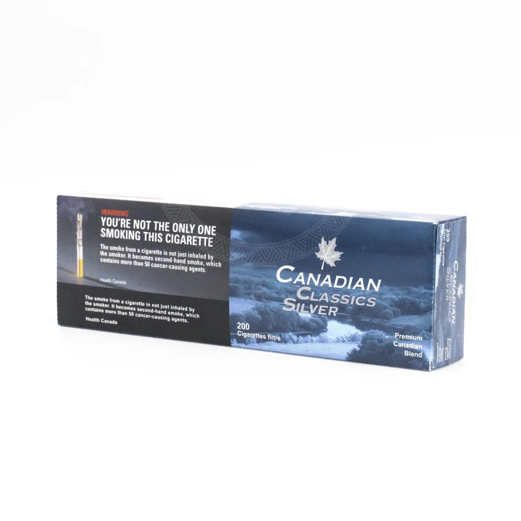 Canadian Classics Silver King Size cigarette carton