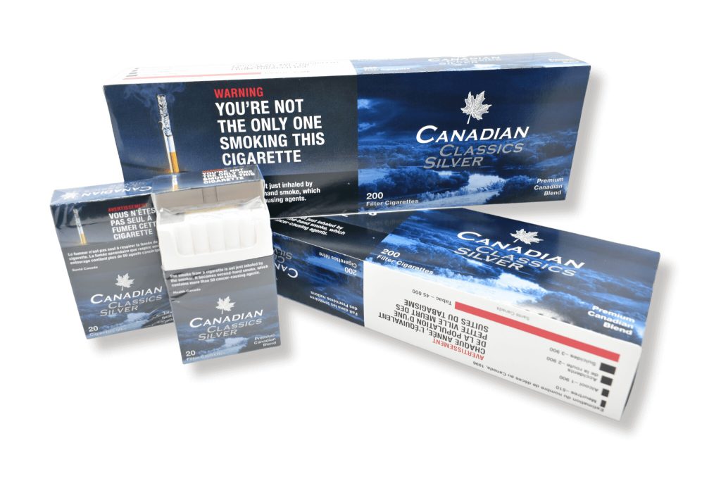 Canadian Classics Silver King Size cigarette pack